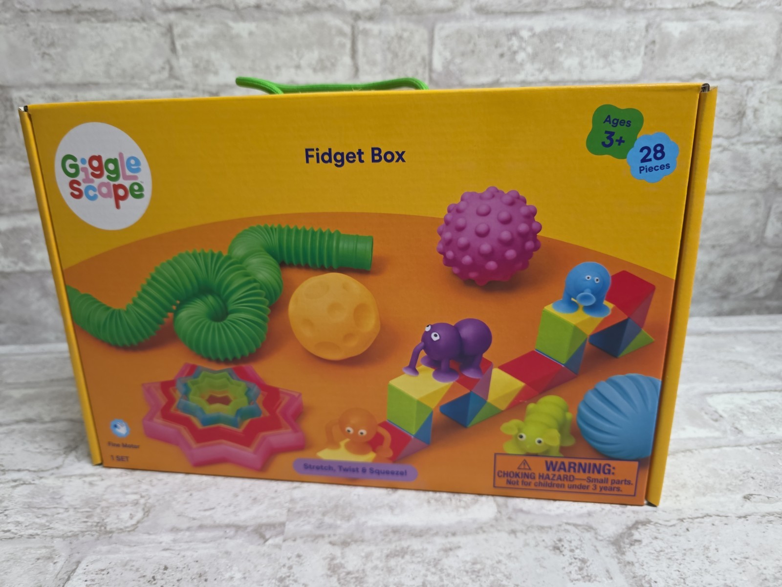 GiggleScape Fidget Box 28-Piece Set Stretch Twist & Squeeze 28 Pcs For Ages 3+