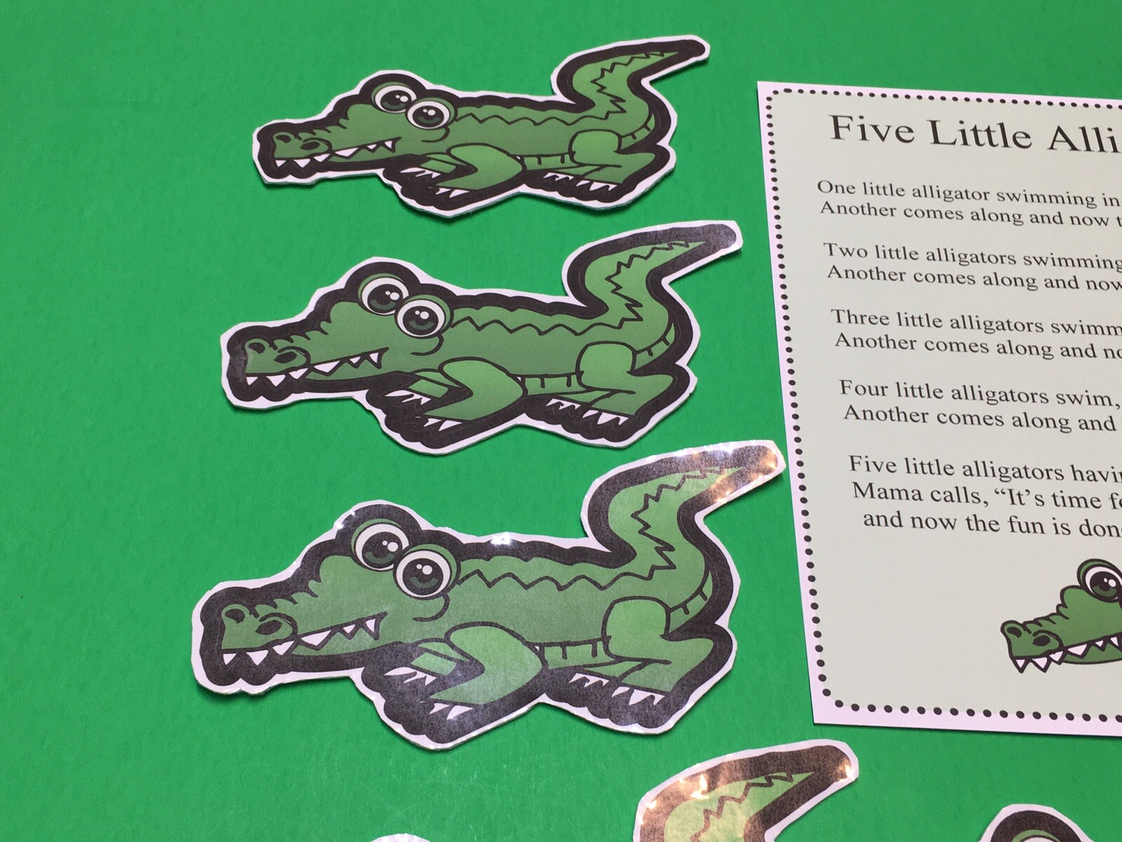Five Little Alligator Flannel Board Set – Laminated Activity Set – Teaching
