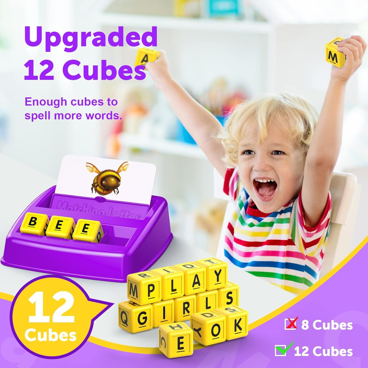 Educational Games for Kids Ages 3-8, Matching Letter Game for Kids Toys for 3-8