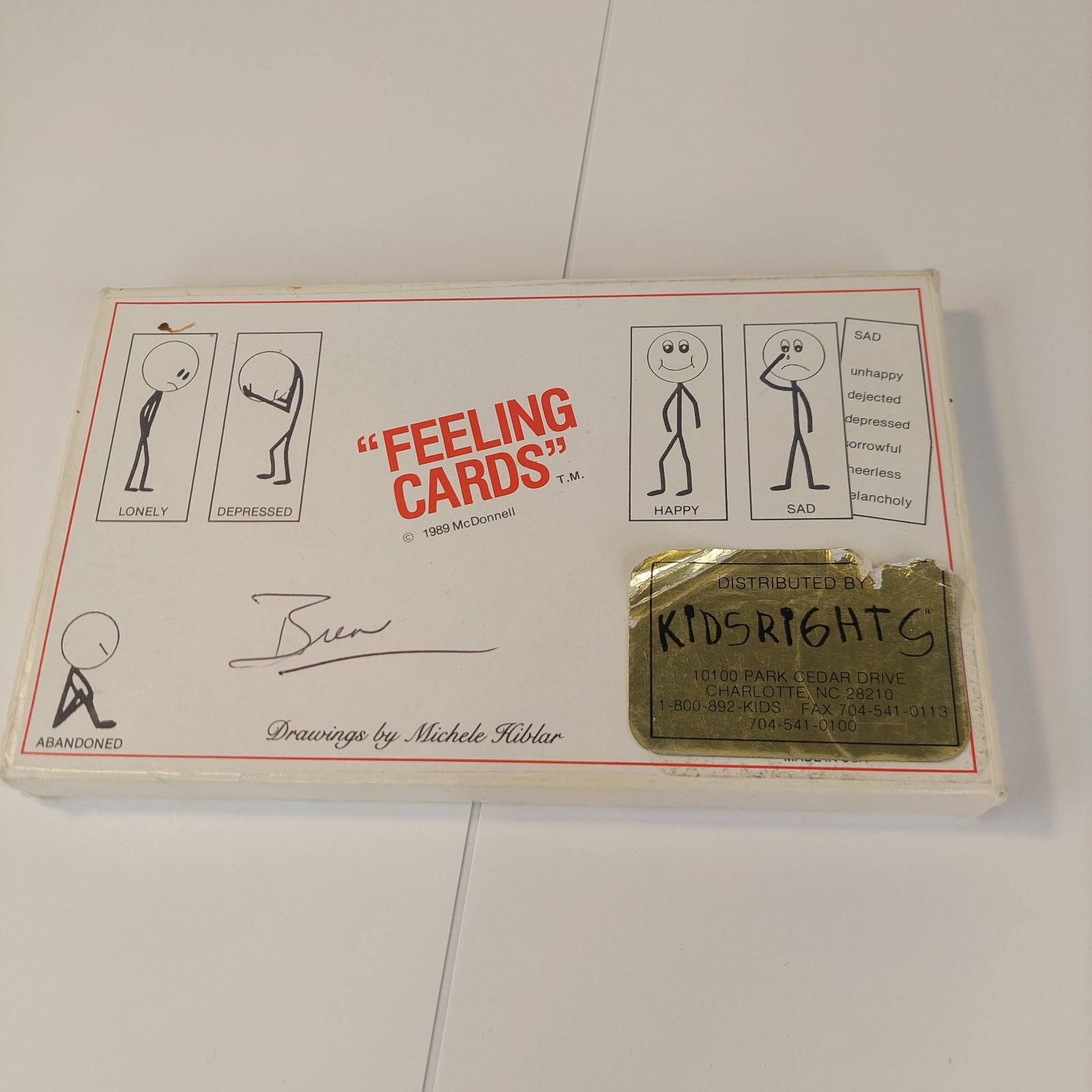 “Feeling Cards” 1989 McDonnell Card Set Therapy Kidsrights Counseling Flash Card