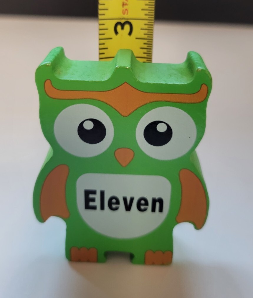 Discovery Toys Stacking Owl Balancing Game Replacement Wood Block Green #11 ONLY