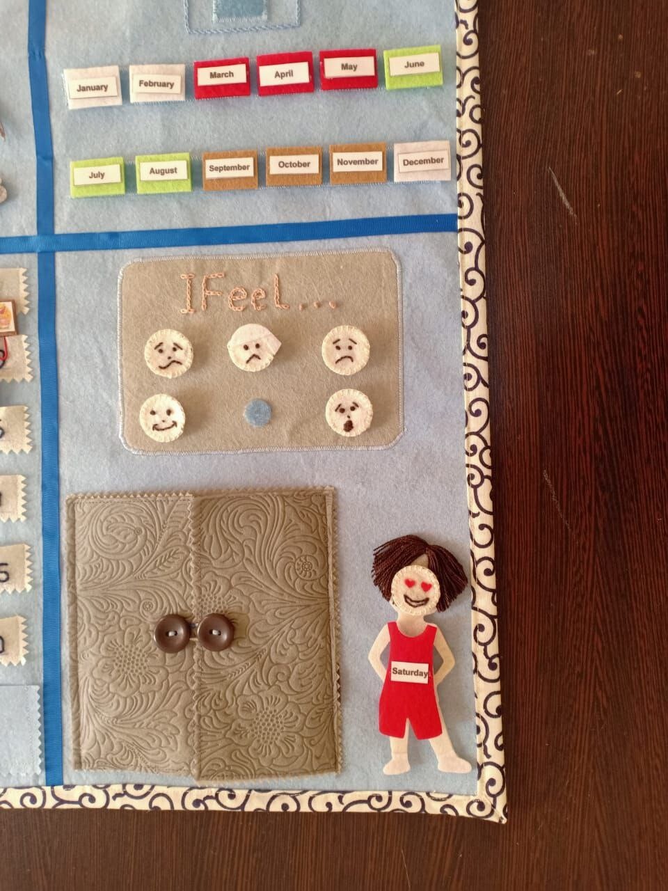 Montessori Felt Calendar, daily activity Board, kids Christmas gift , Homeschool