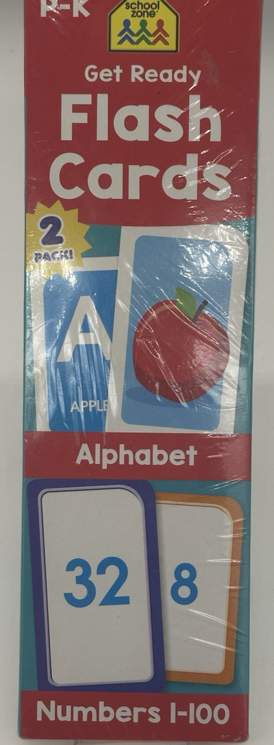 School Zone Get Ready Flash Cards Alphabet&Numbers P-K Really Fun Mazes 5yr olds