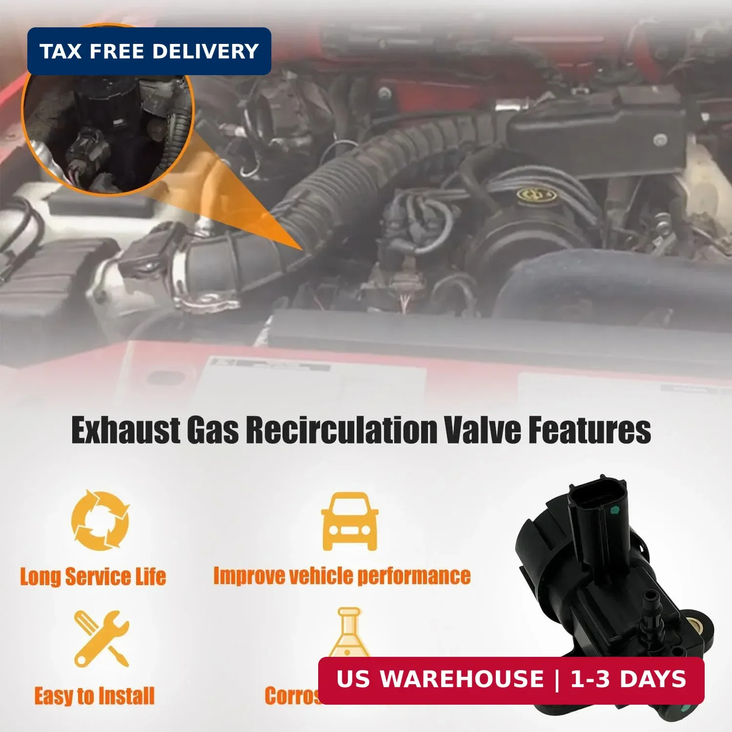 EGR Valve EGR3001 EGR Vacuum Solenoid Valve Fits for Ford F150 E150 E250 E350 Es