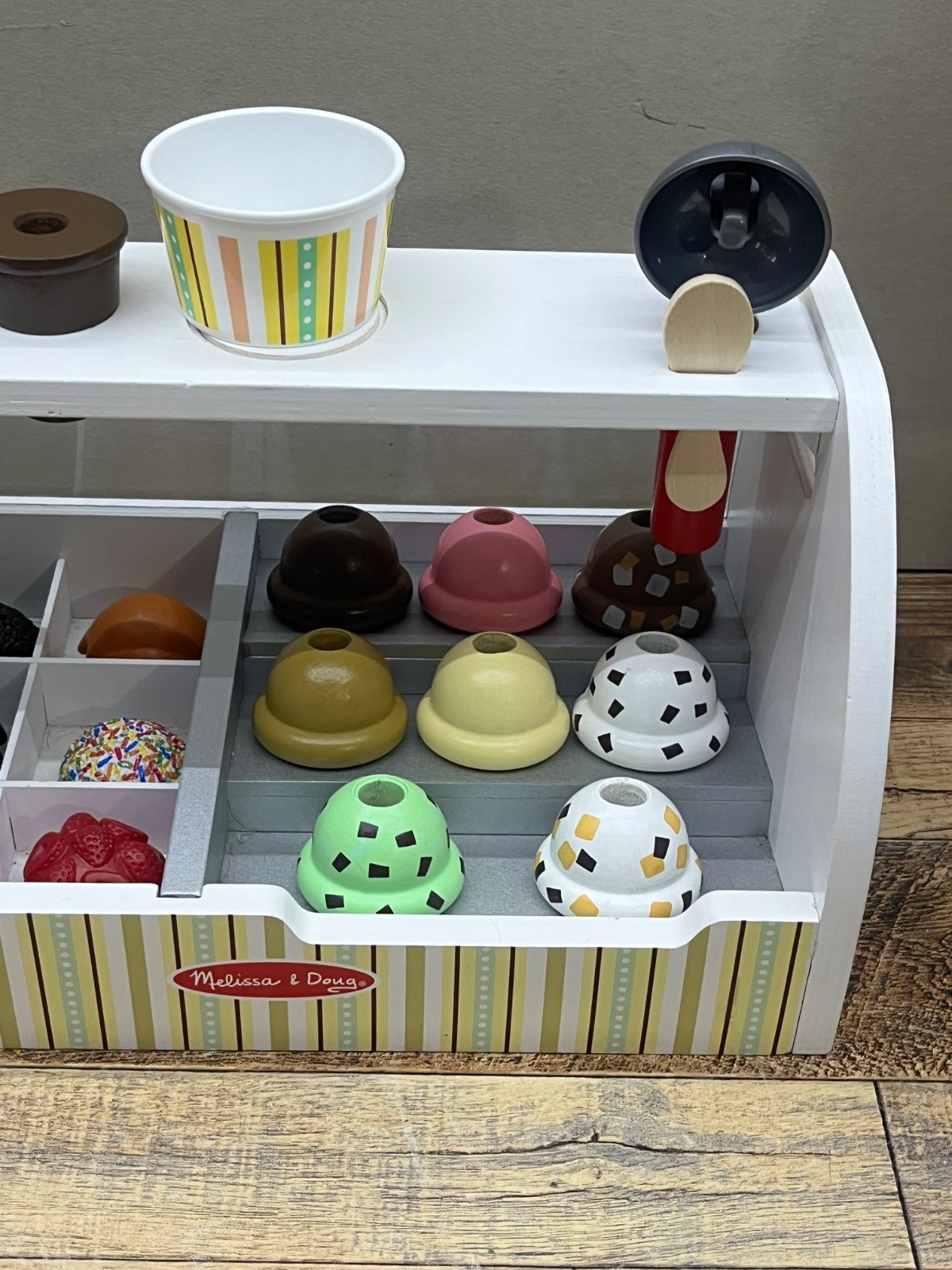 Melissa & Doug Ice Cream Counter REPLACEMENT PARTS Scoops Toppings Cones