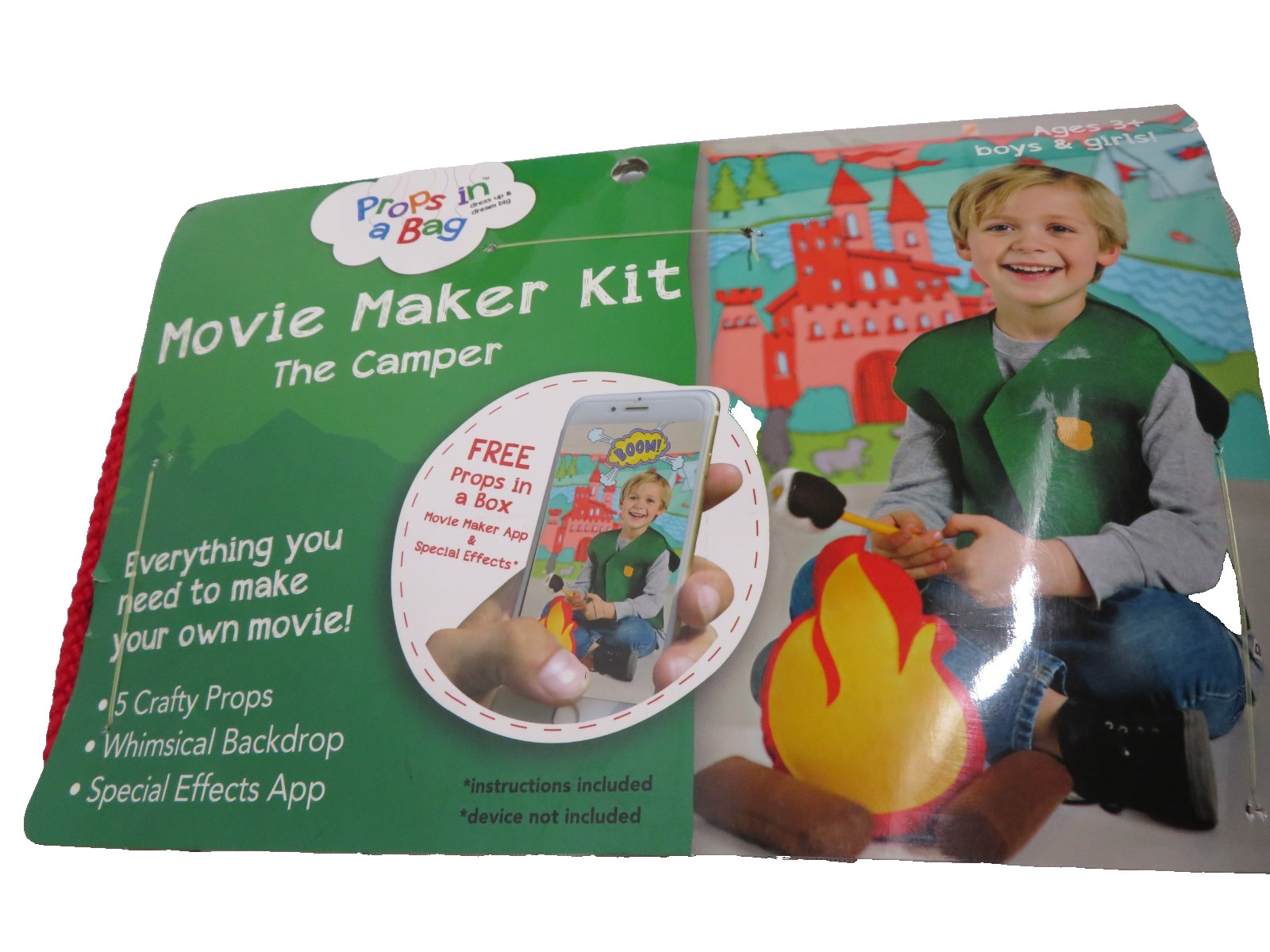 Props in a Bag Movie Maker Kit The Camper New Drawstring Backpack Props Backdrop