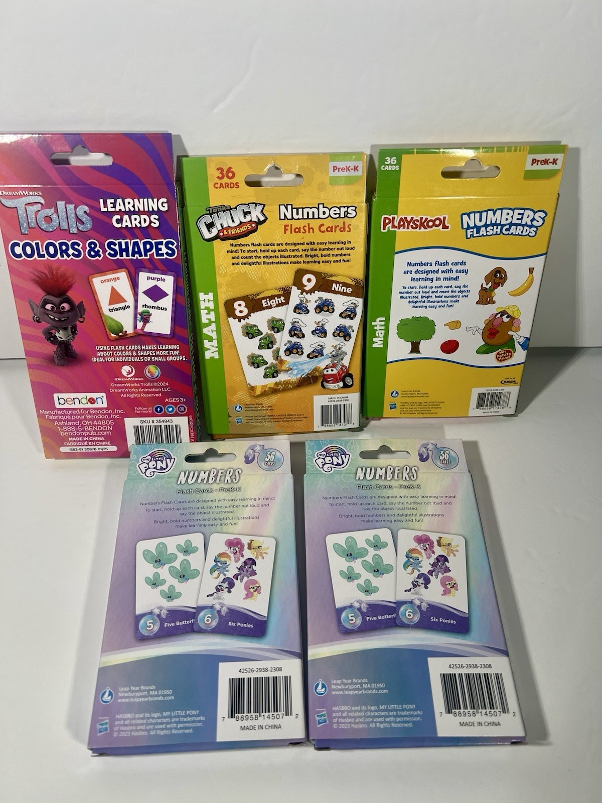 Colors and Shapes and Numbers Learning Flash Cards Learning Cards Lot of 5