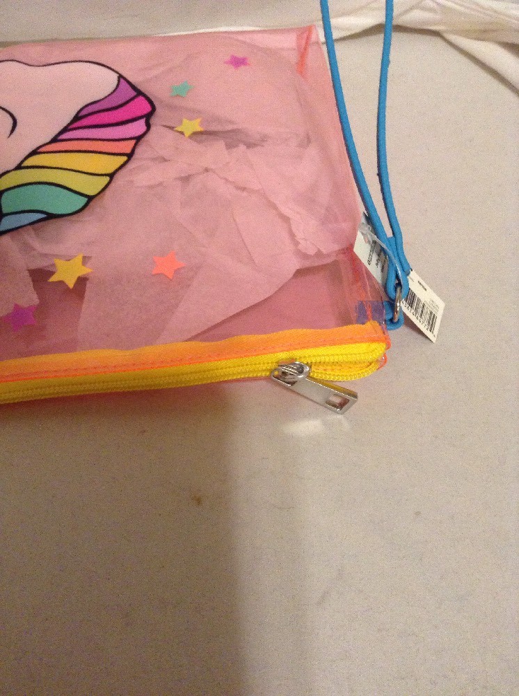 Unicorn Cotton Beach Towel (28X58) and Clear Plastic Jelly Pouch Pink(13.5X9.5)