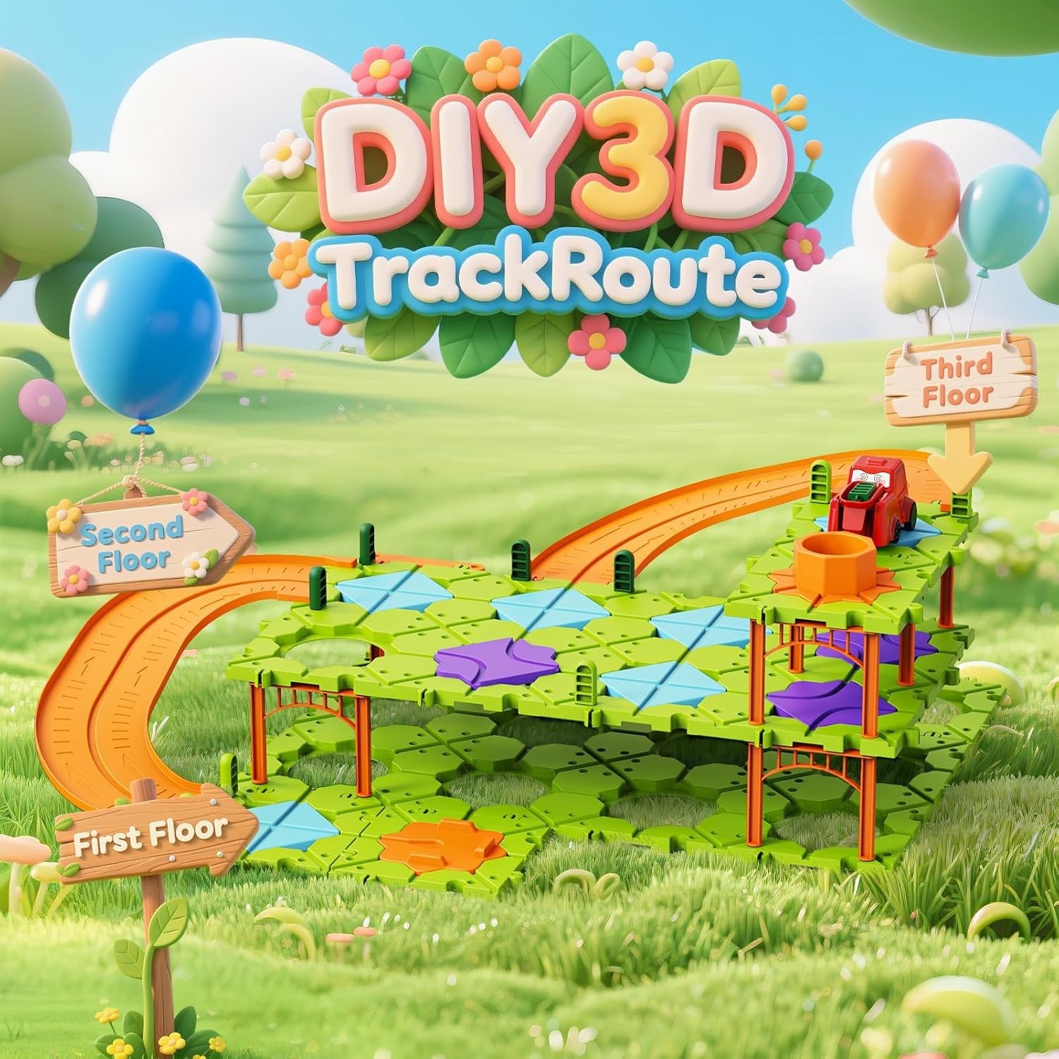 DIY STEM Board Games Kids Toys,Road Builder Educational Learning Toys for Kids
