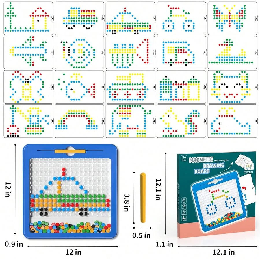 Magnetic Dots Board Kids Toys 3-6 Years Art Pad Montessori