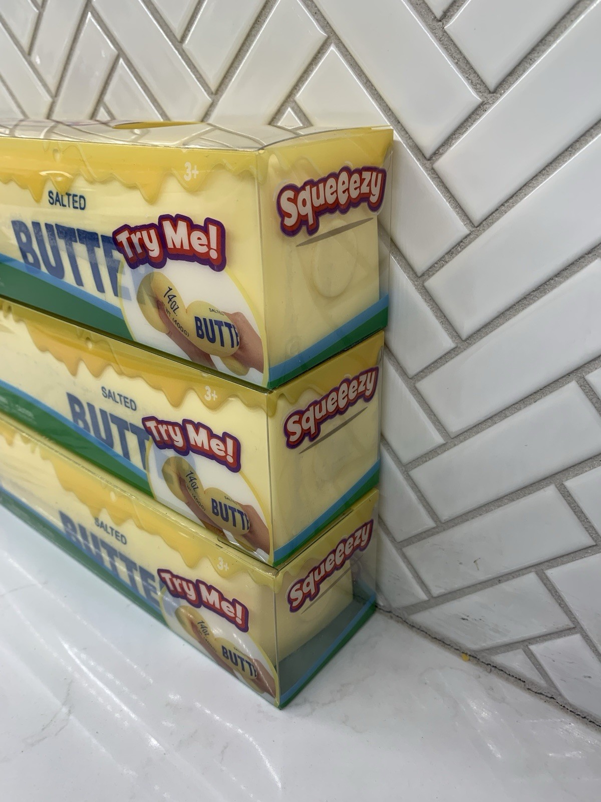 (3) NEW Sunny Days Viral Jumbo Squeezy Butter Squishy Toy Stress Relief LOT OF 3