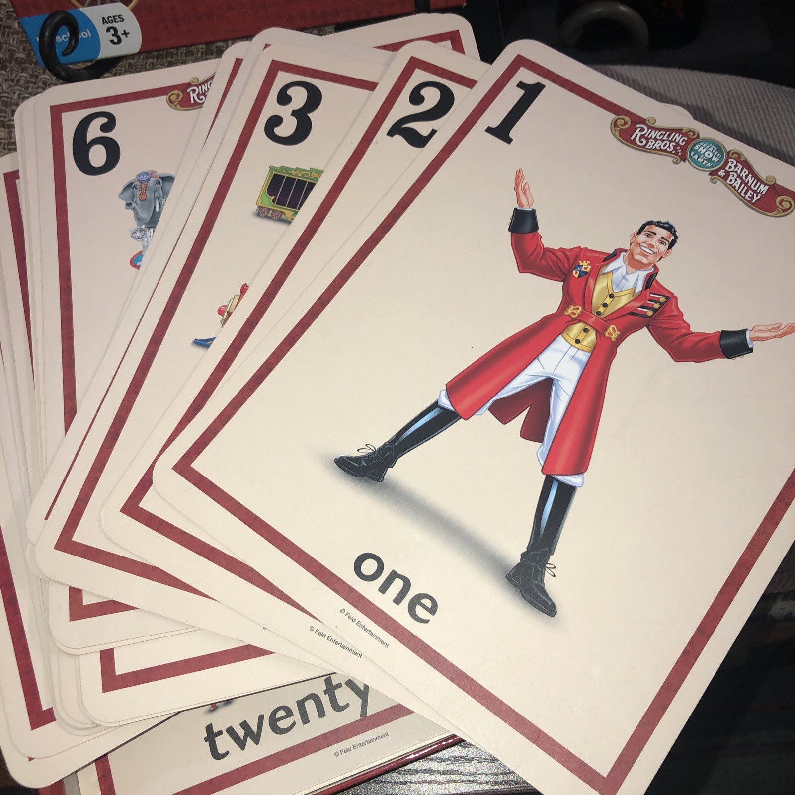 Circus Themed Large Flash Card Set Nursery Memory Game Ringling Bros. 2010