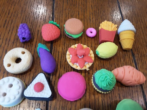 Assorted Food Fruit Pull Apart Erasers Mini Puzzle Eraser Toys for Fun Games