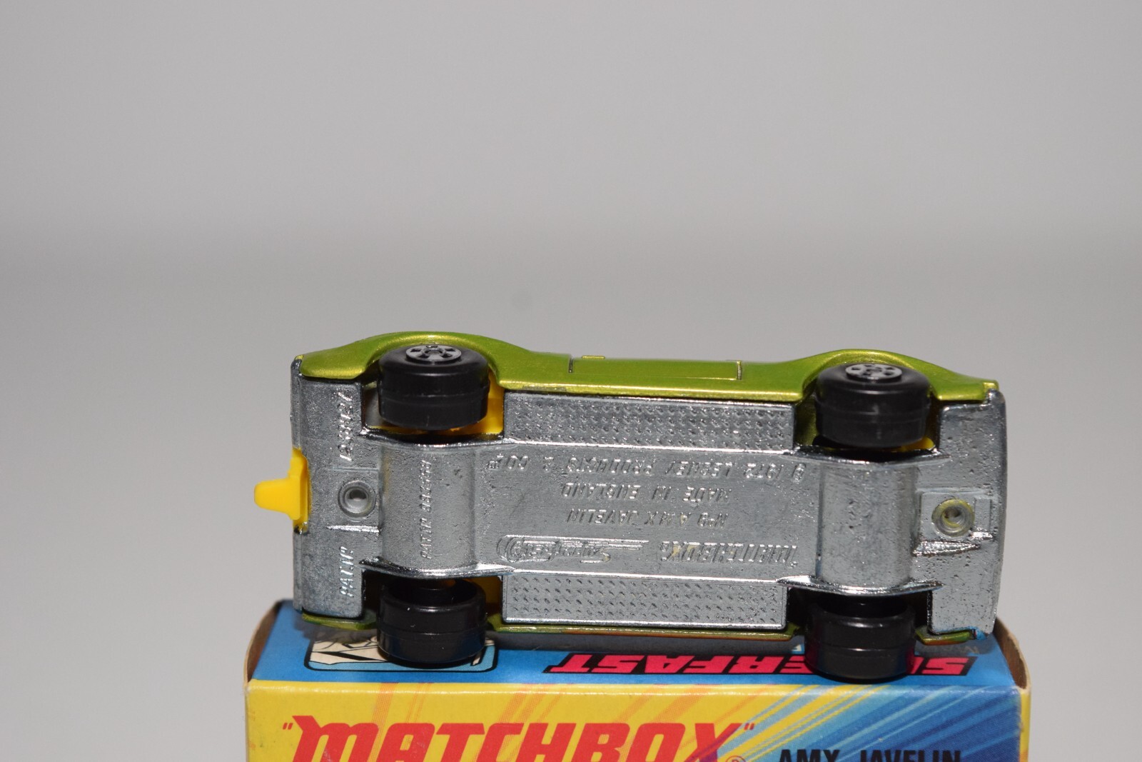 A94 1:64 3 INCH MATCHBOX SUPERFAST 9 AMX JAVELIN METALLIC GREEN MIB