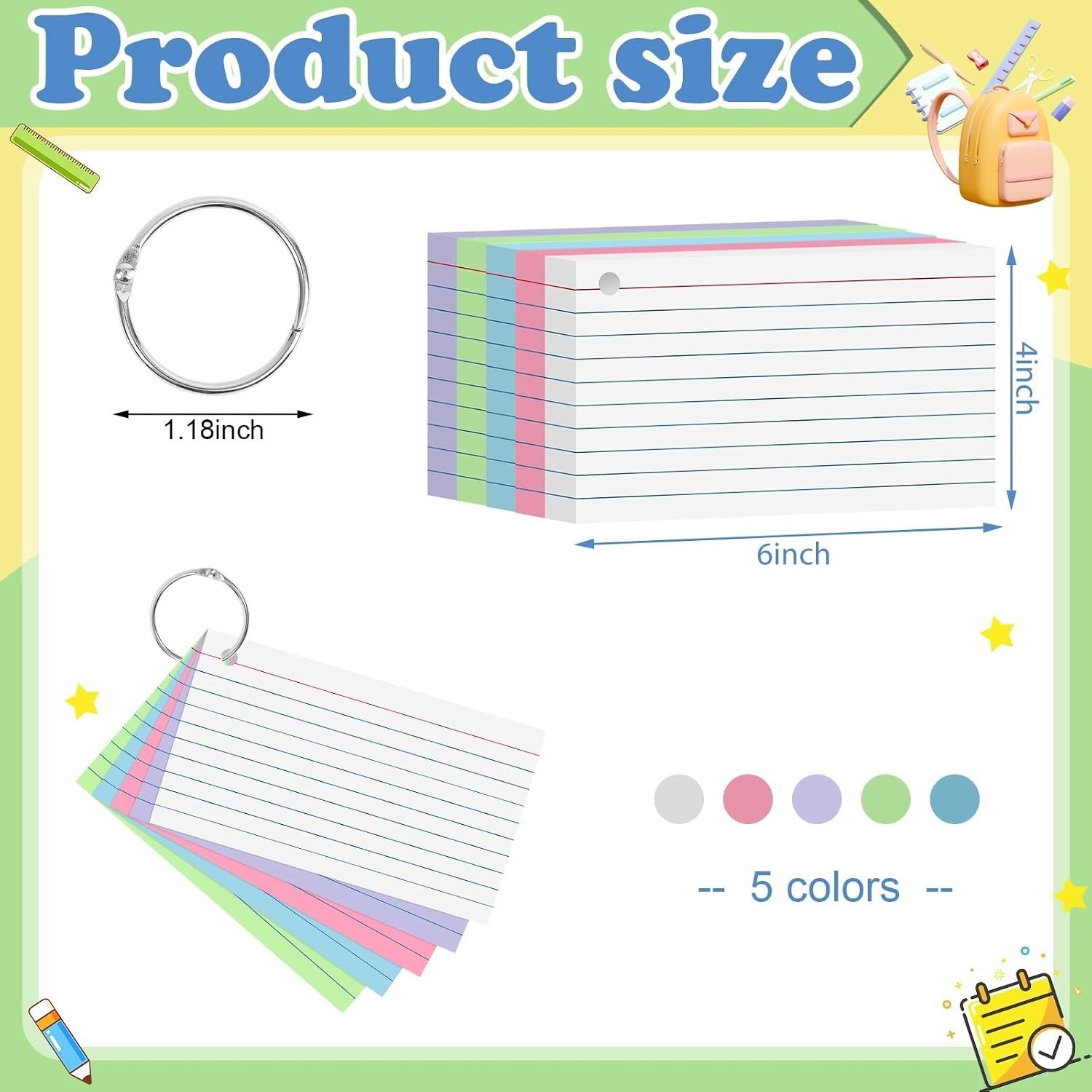 150 Pack Heavyweight Lined Note Cards – 4×6 Index Cards for Study and Organize