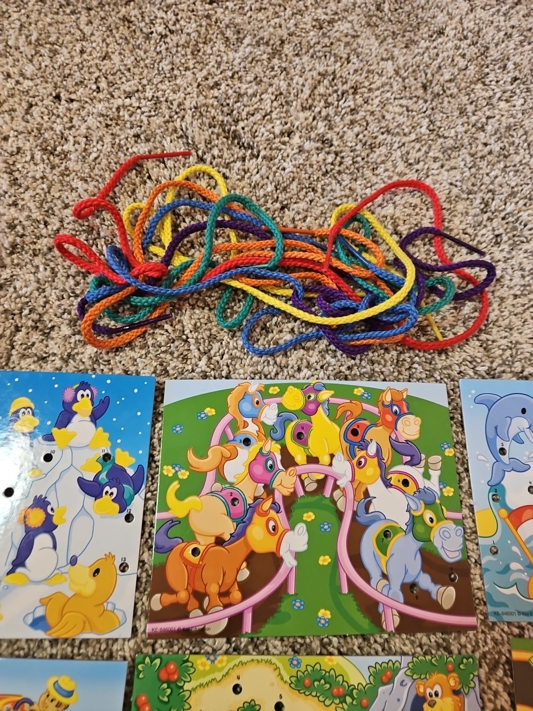 Key Education 6 Lacing Cards And 6 Laces Ages 3 And Up Learn To Lace Game