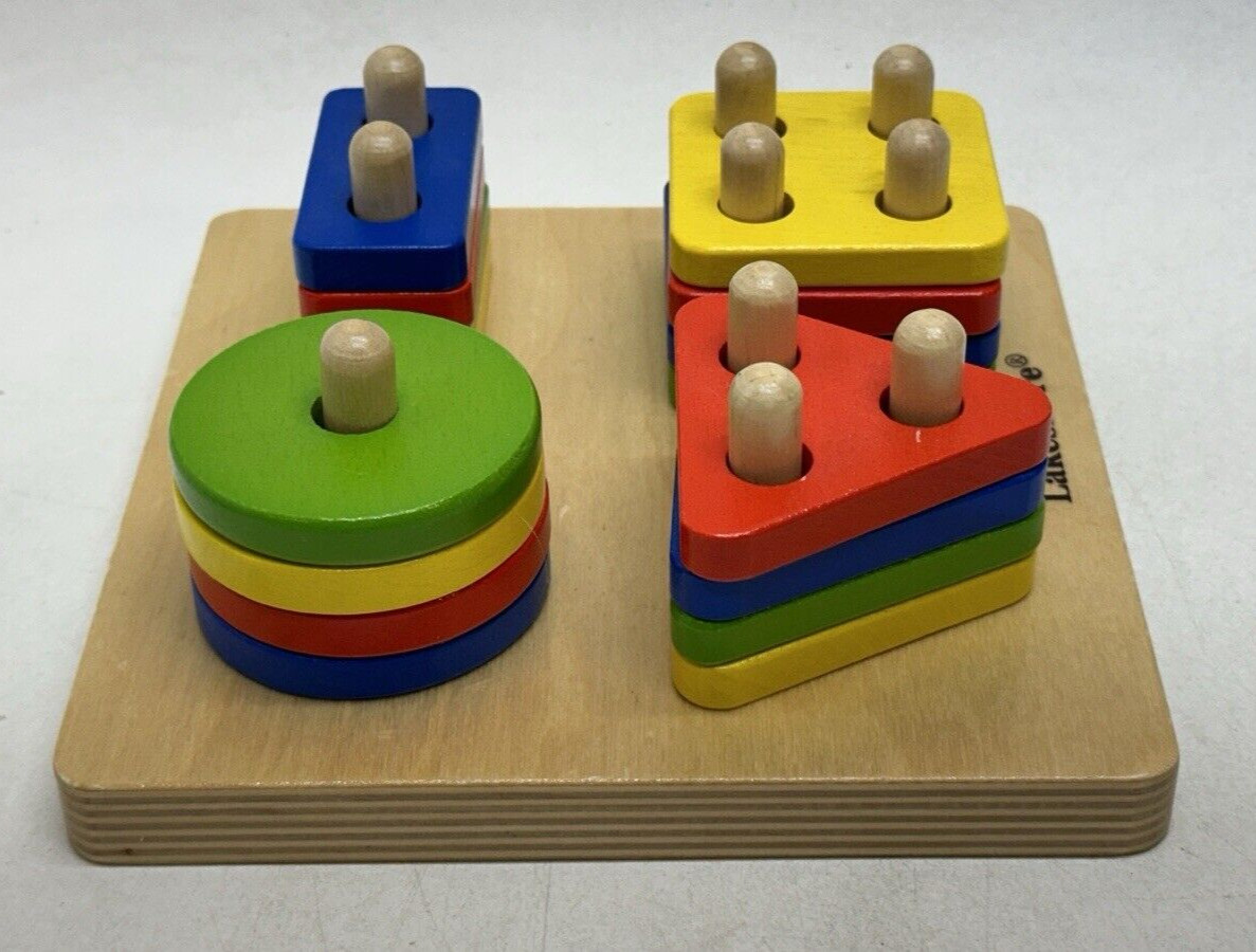 LAKESHORE Learn Play Sort-A-Shape Activity Board Developmental Wooden Toy 19217