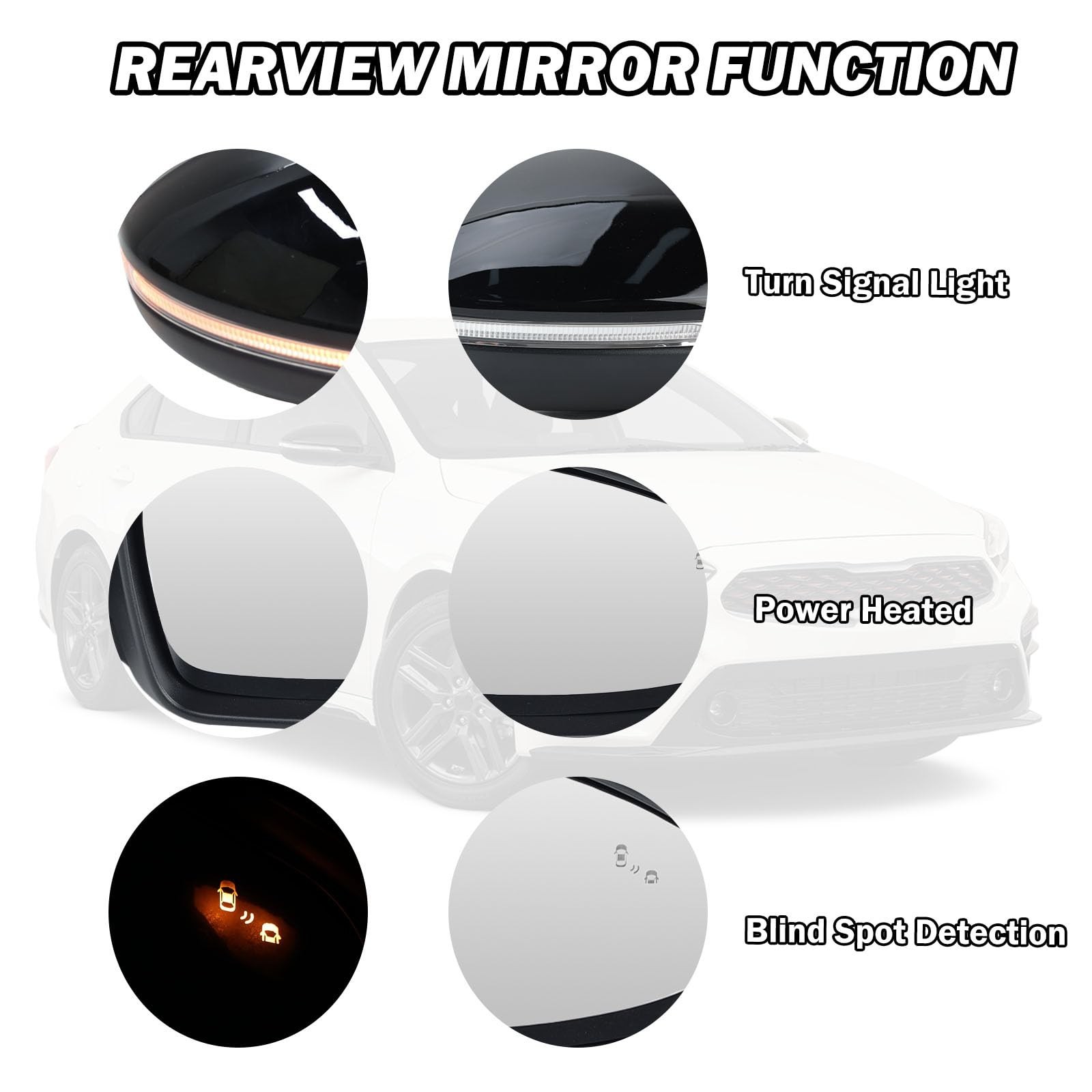 Right Passenger Side Mirror Fits 2019 2020 2021 2022 2023 KIA Forte Mirrors w…
