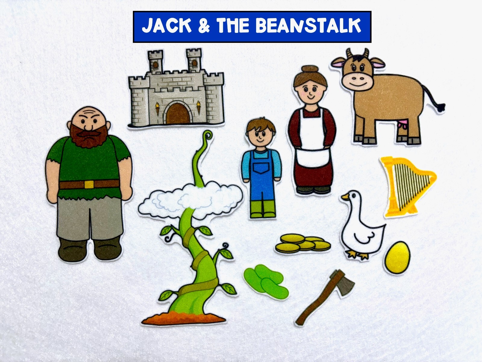 Jack and the Beanstalk Felt Story Flannel Board Story, Kids Gifts, Pretend Play