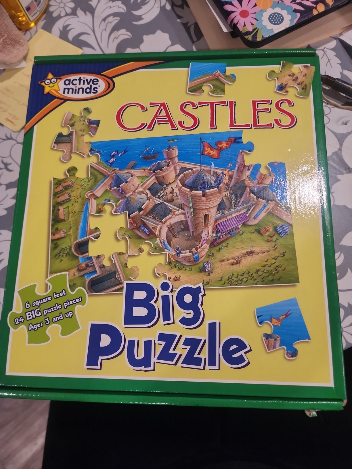 24 Big Piece Floor Puzzle 6 Square Feet 3ft X 2ft Active Minds Castles Kid Child