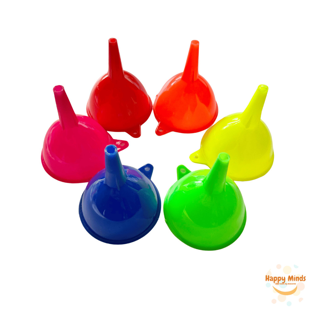 Colorful Funnels for Sensory Play | Montessori Play Tools | Fine Motor Activity