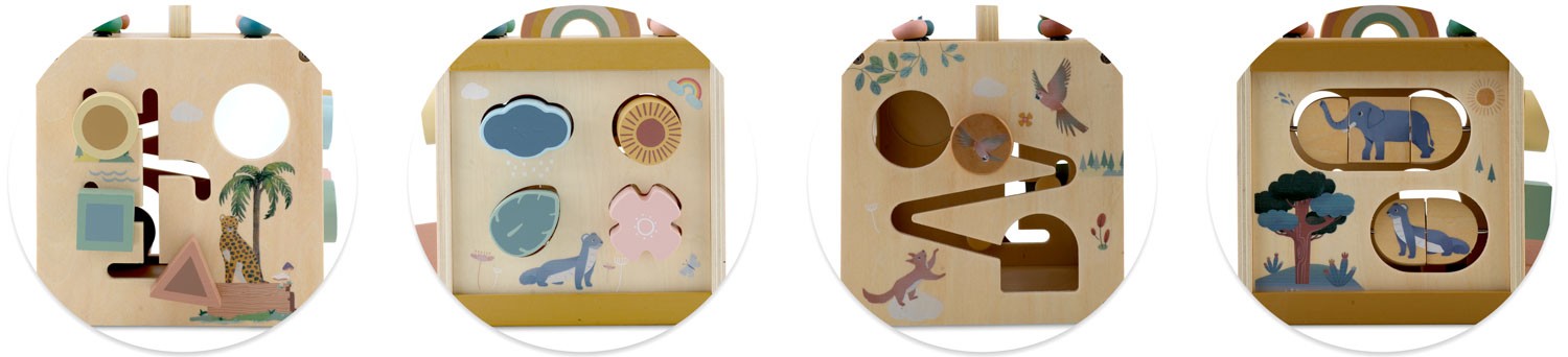 NK-861 Nukido Wooden Cube Sensory Toy