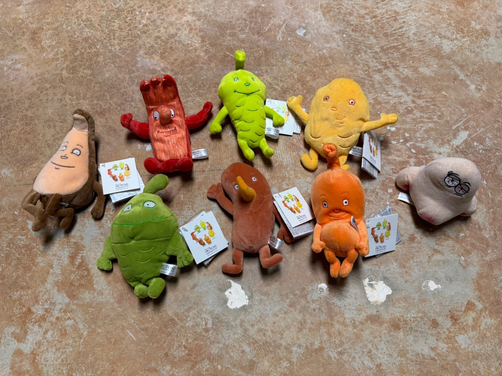 Complete lot of 7 Actos Pioglitazone Plush ALL NEW Toys Educational Set
