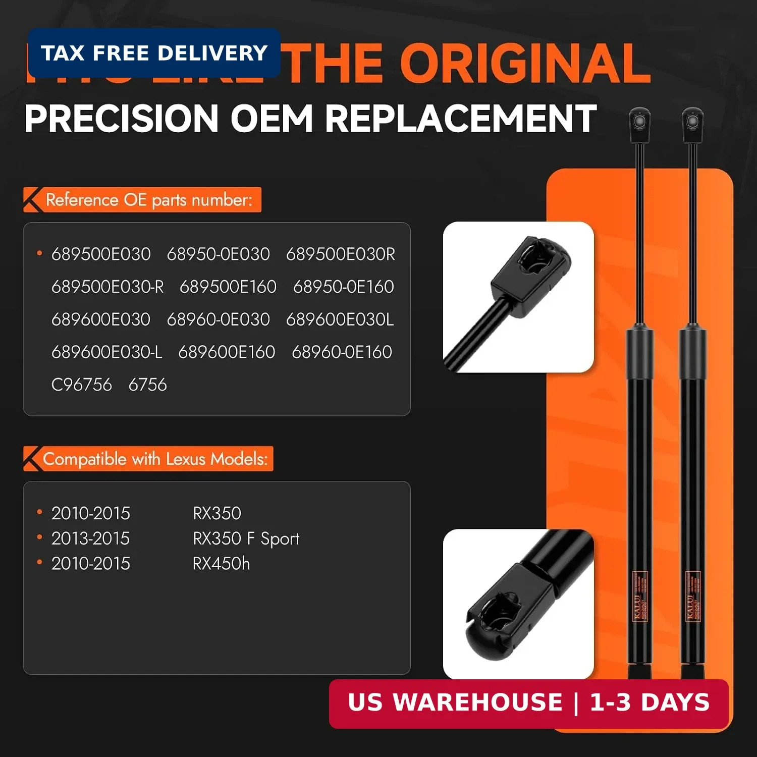 689500E030 6756 Trunk Struts, Rear Hatch Strut Replacement Lift Support Shocks C