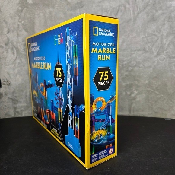 National Geographic Motorized Marble Run 75pc Kit Kids NEW Learn Building Toy
