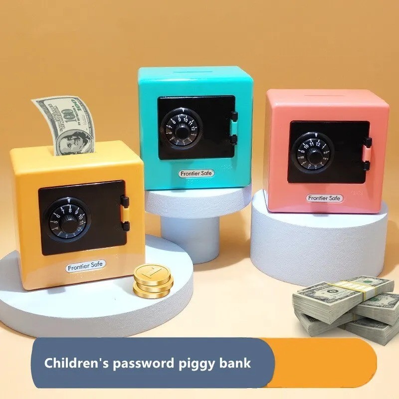 Mini ATM Piggy Bank Password Money Box Cash Coin Savings Safe for Kids