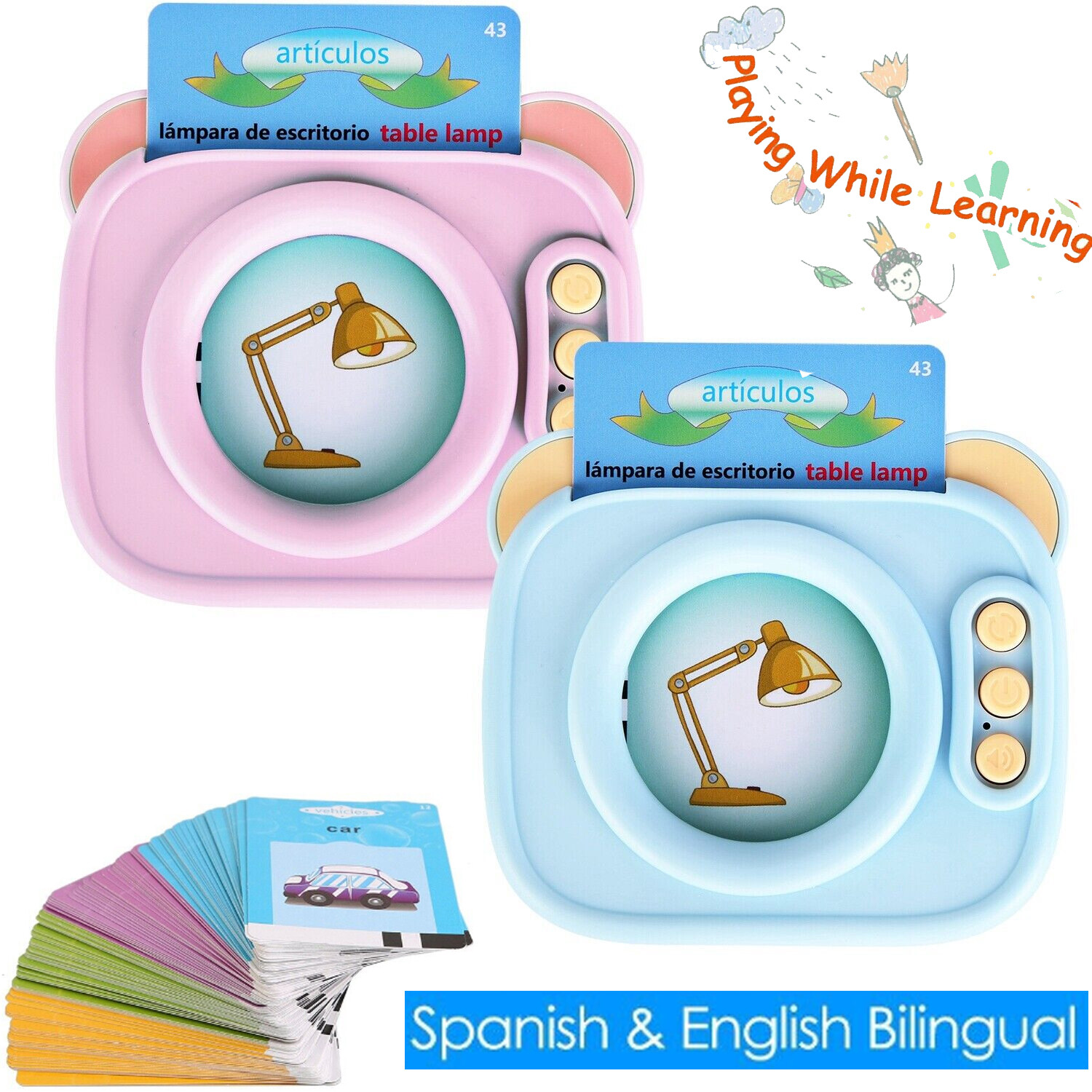 224 Sight Words Bilingual Flash Cards Rechargeable Card Early Education Device