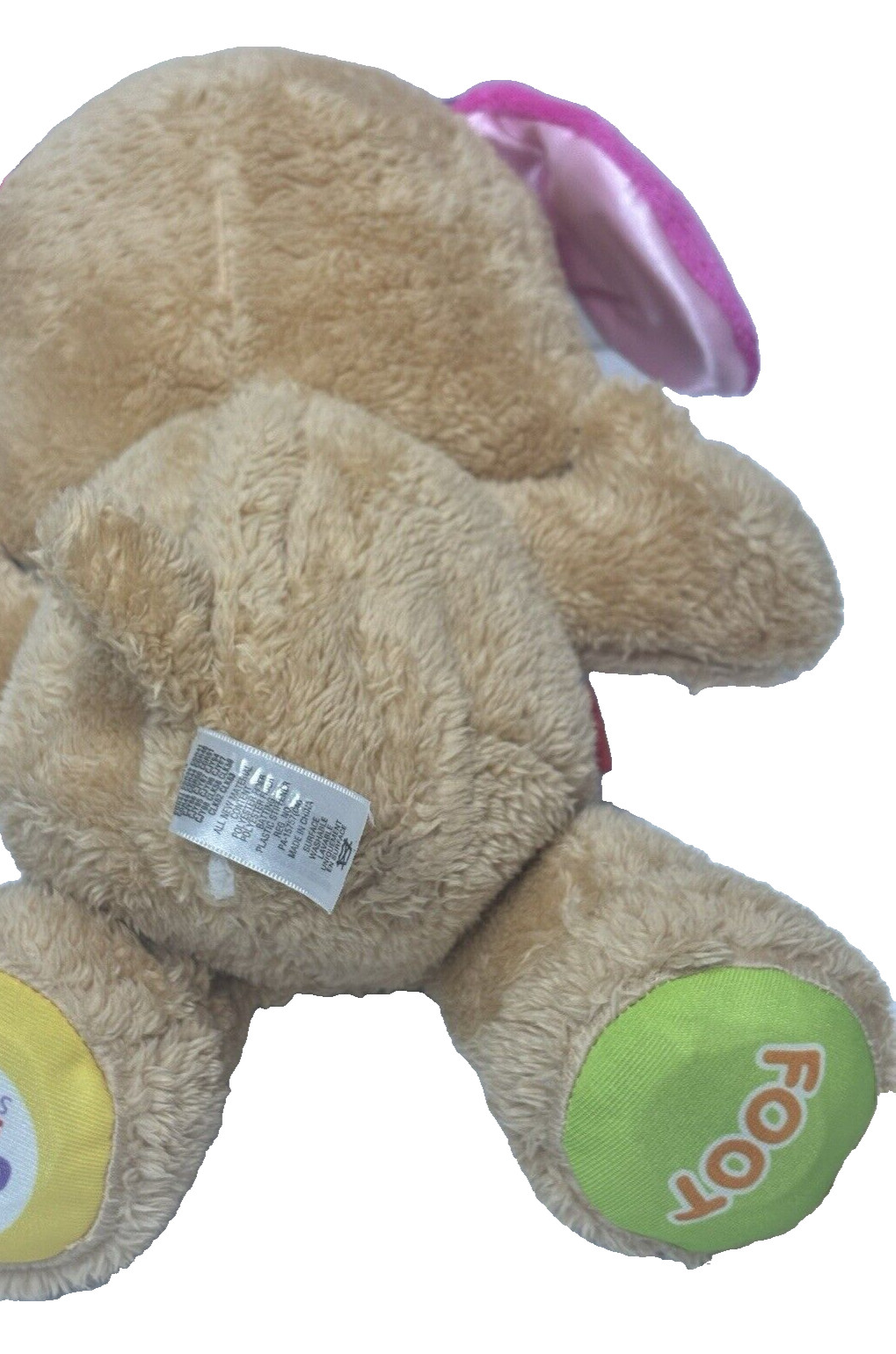 Fisher Price ABC Baby Plush Bear: Interactive Learning Talking Tummy Musical Toy