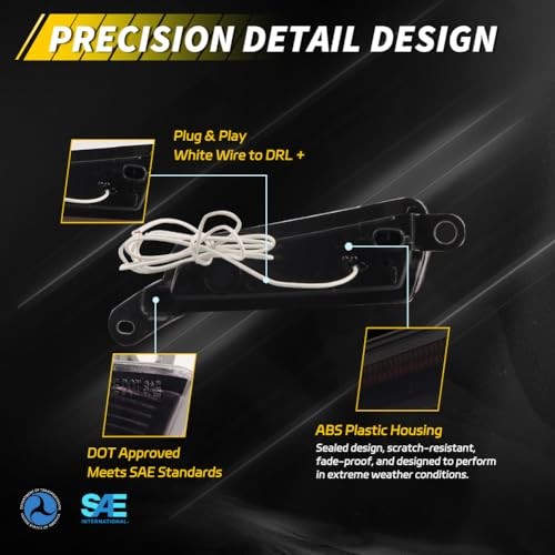 Front Signal/Corner Light Compatible with 2014 2015 Smoked Lens + White Light