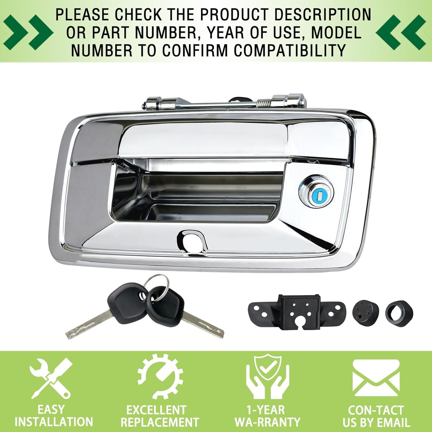 Tailgate Handle with Camera Hole Liftgate Latch Handle with Key Lock Cylinder