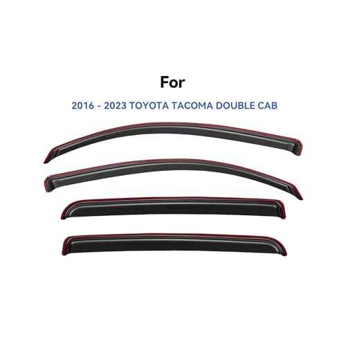 in-Channel Window Visors Rain Guards for 2016-2023 Toyota Tacoma Double Cab,