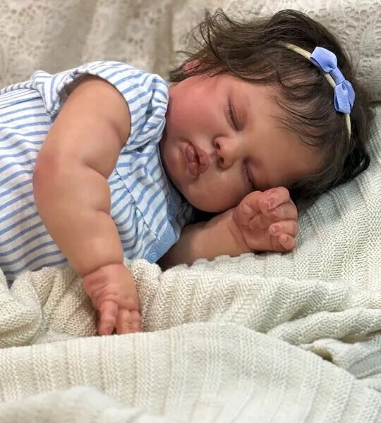 25inch Customized Pickle Reborn Dolls Baby Dark Skin Doll With Hand-Rooted Hair