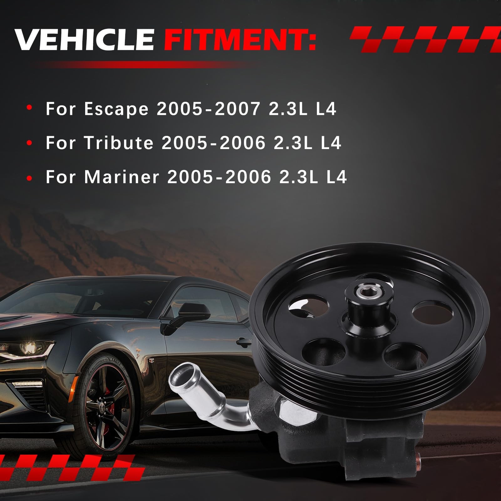 Autodevil 20-324 Power Steering Pump Fit for Escape 2005-2007 2.3L L4, for Tr…