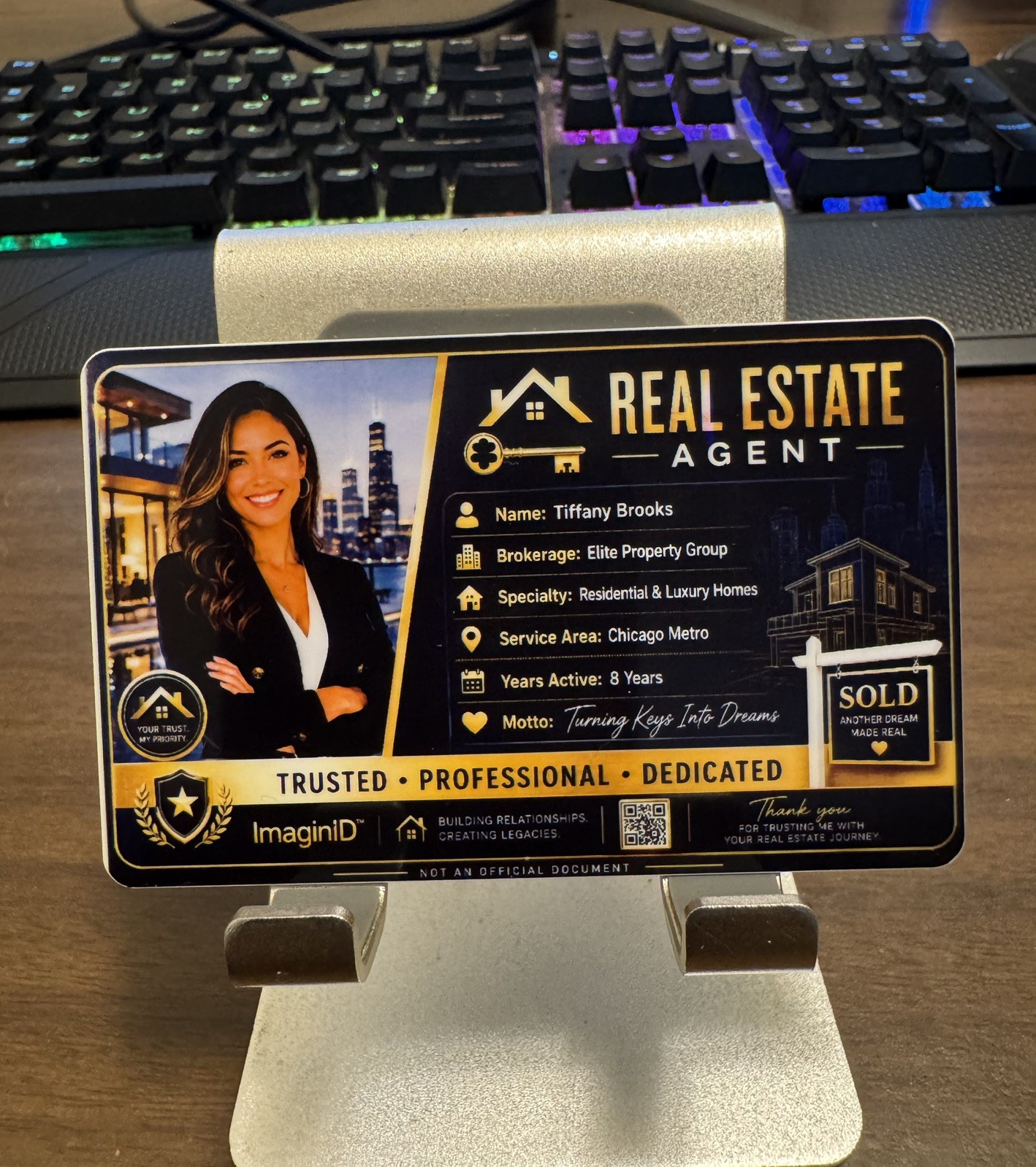 Custom Professional Worker Novelty PVC Card – Personalized Keepsake