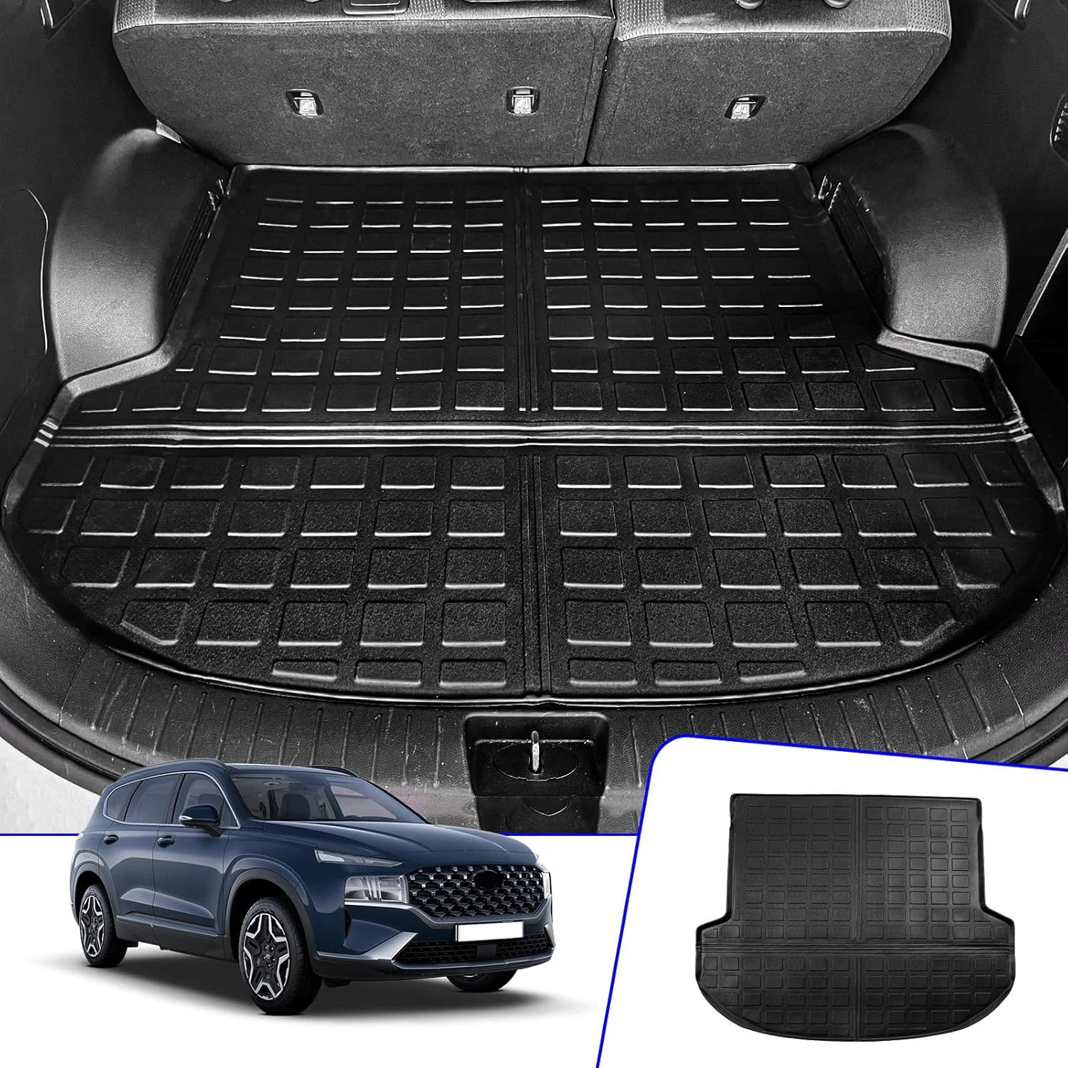 Rongtaod Cargo Mat Compatible with 2021-2023 Hyundai Santa Fe (Fit 5 Seats) Trun