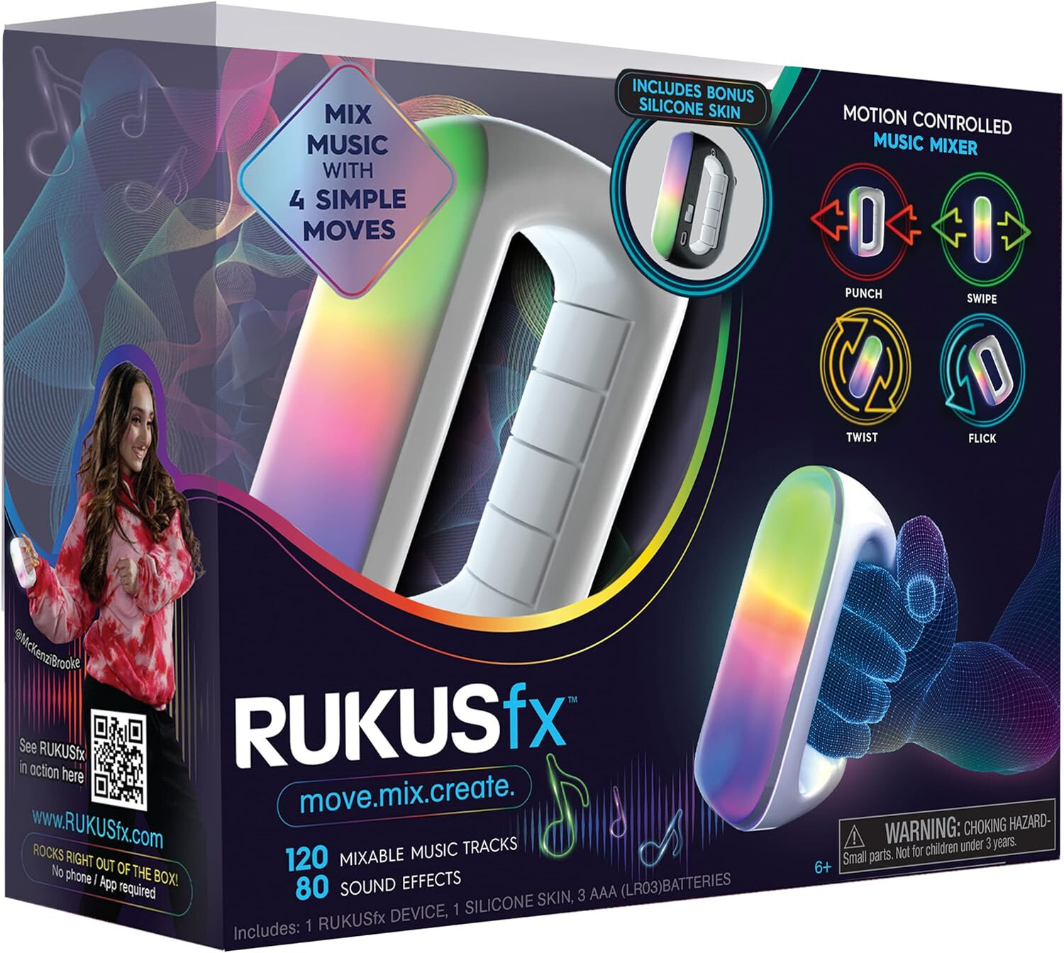 Just Play Rukus FX Handheld Electronic Game White Motion Controlled Music Mixer