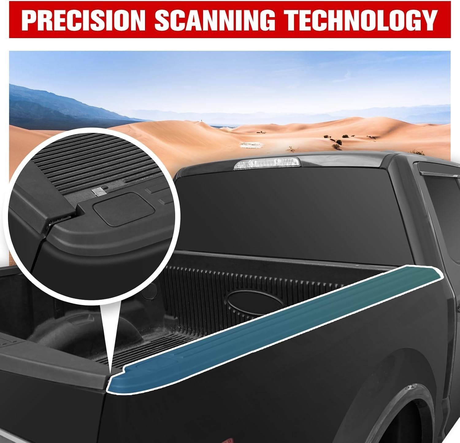 Side Bed Rail Caps 5.5′ for Ford F150 2015-2020, Black Trunk Left & Right Bed Ra