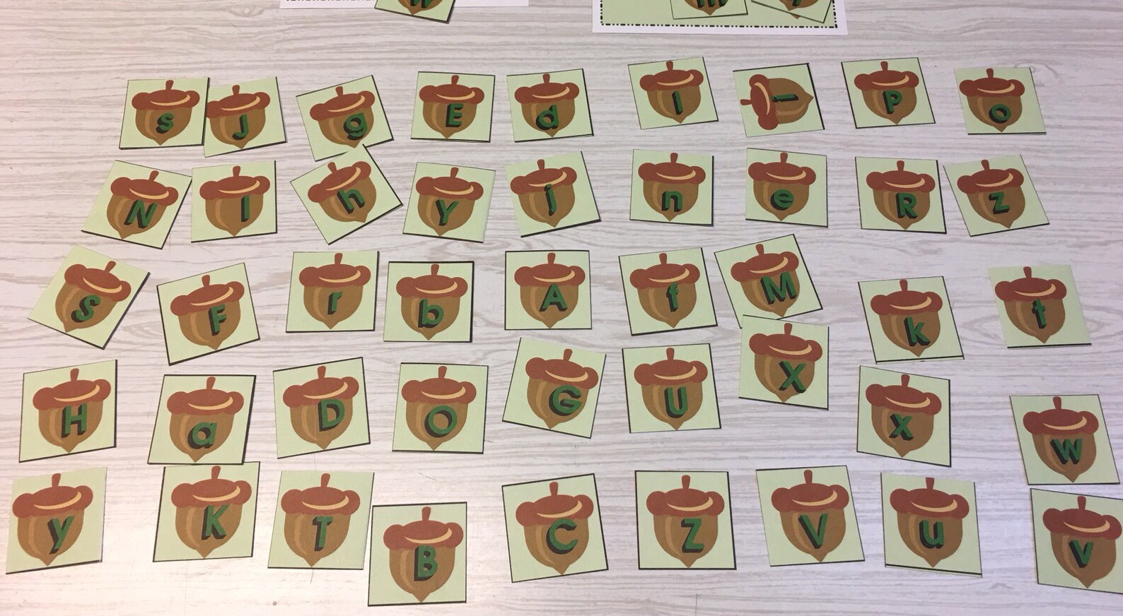 Squirrel’s Acorn Sort – Uppercase Lowercase -Laminated Activity Set