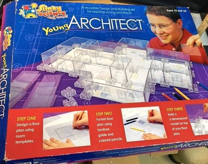 Slinky Science Young Architect 3D Model Kit Opened Box Vintage Design and Build