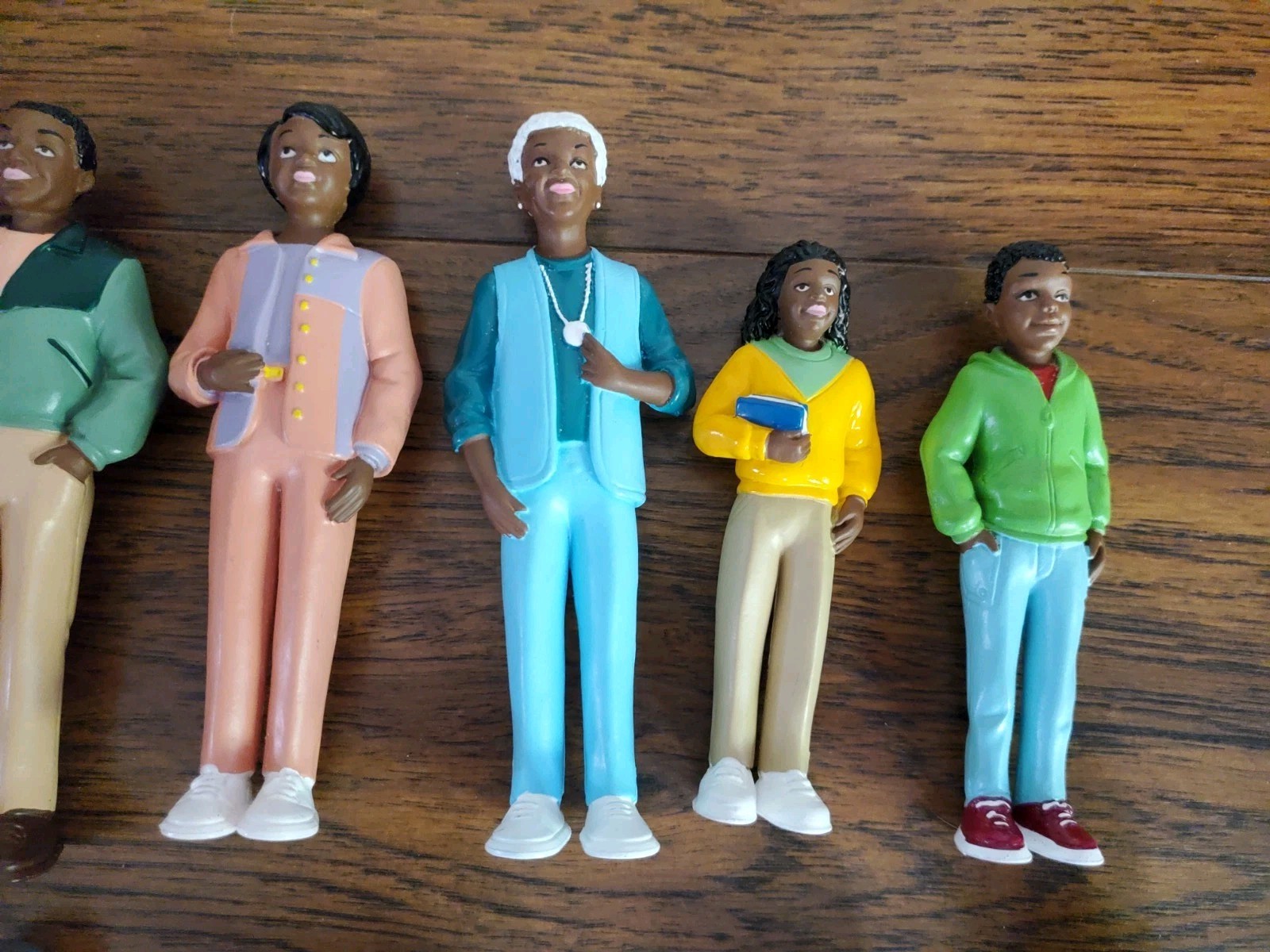 19 Lakeshore Learning PVC Toy Figures African American & Caucasian Families Lot