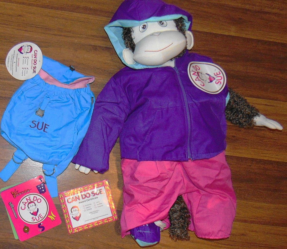 New Rare 2008 Zekka CAN DO SUE Interactive Dress Yourself Monkey 26″ Soft DOLL
