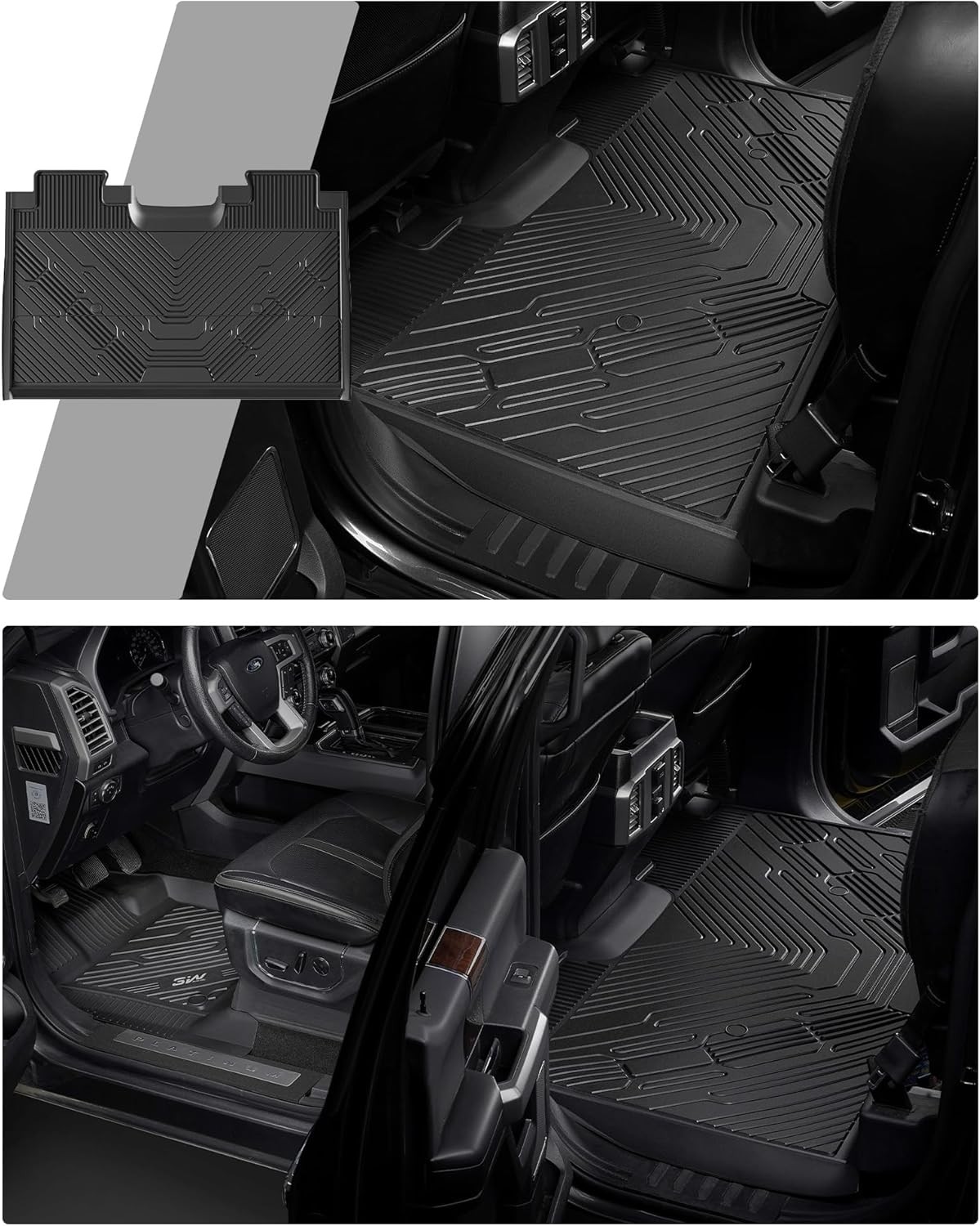 3W Floor Mats for Ford F-150 2015-2025 2026 & F150 Lightning 2022-2025 SuperCrew