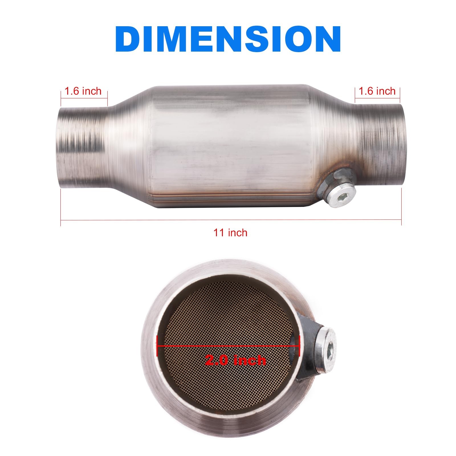 Yeoflagtrade Catalytic Converter 2 Inch 1 Pcs, High Flow 2 inch, 1pcs