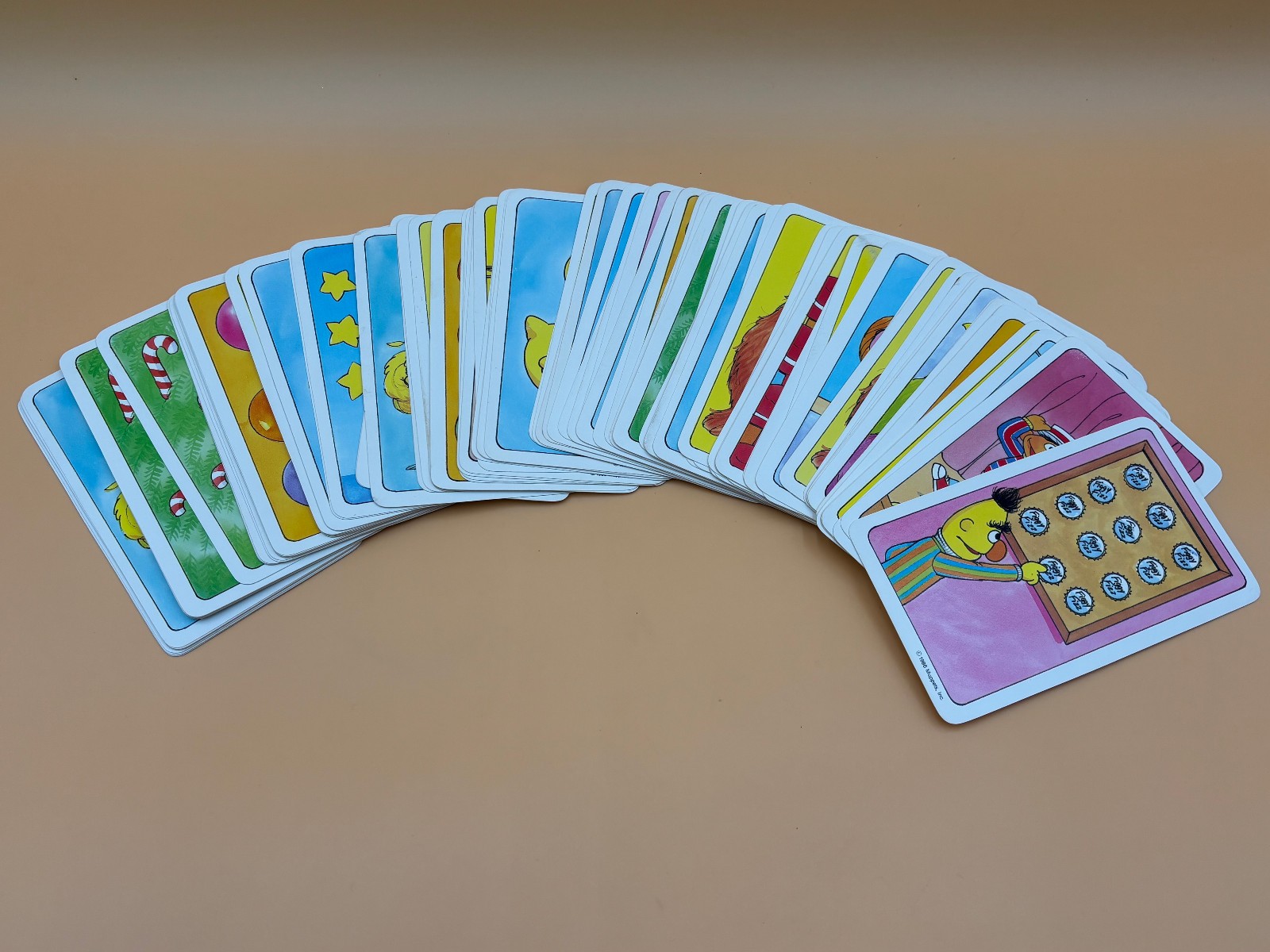 Vintage 1986 Muppet Sesame Street Flash Card Lot of 100 Big Bird Bert & Ernie
