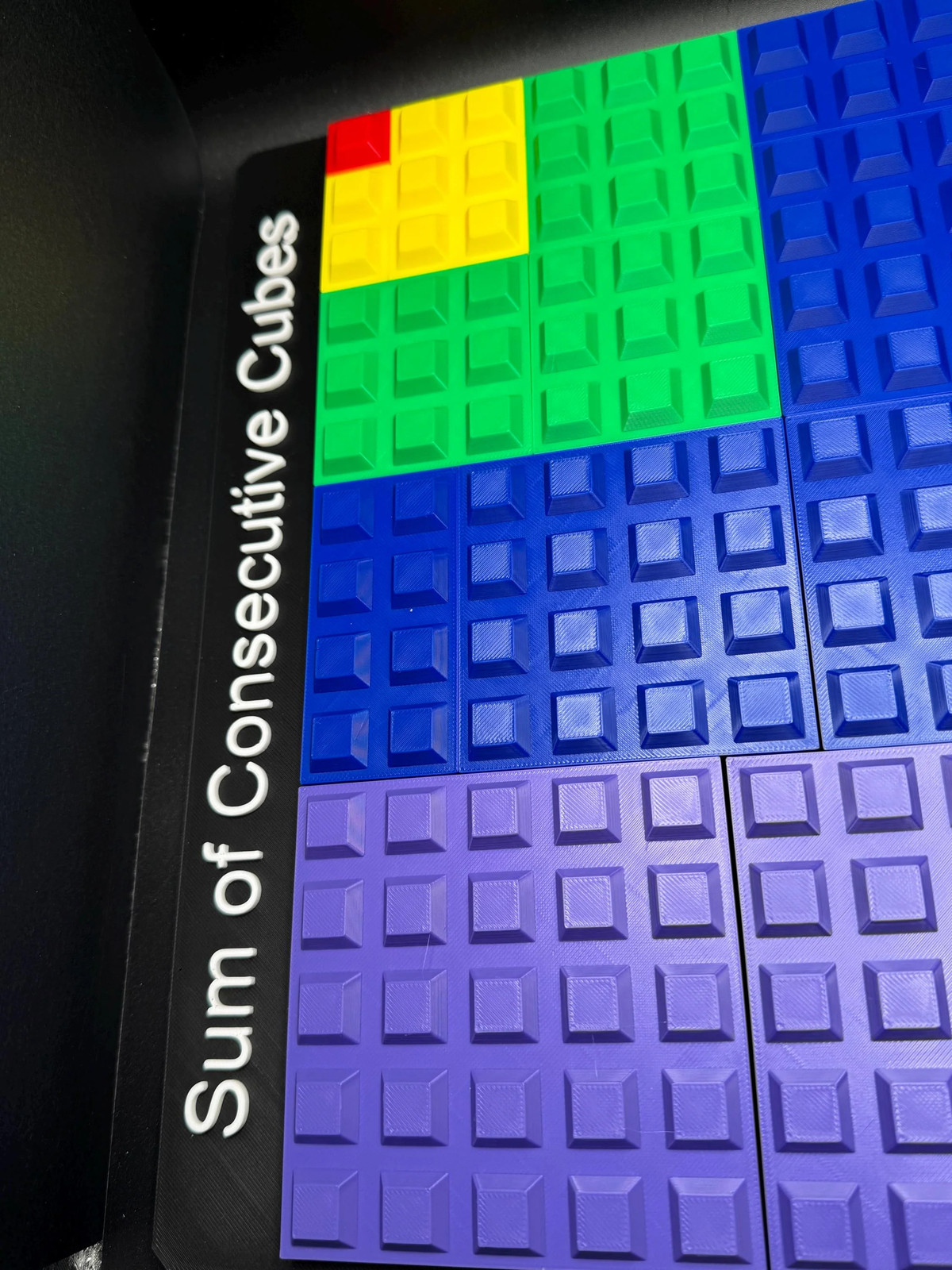 Sum of Consecutive Cubes Puzzle | 3D Printed Math Visual Proof | Large Framed