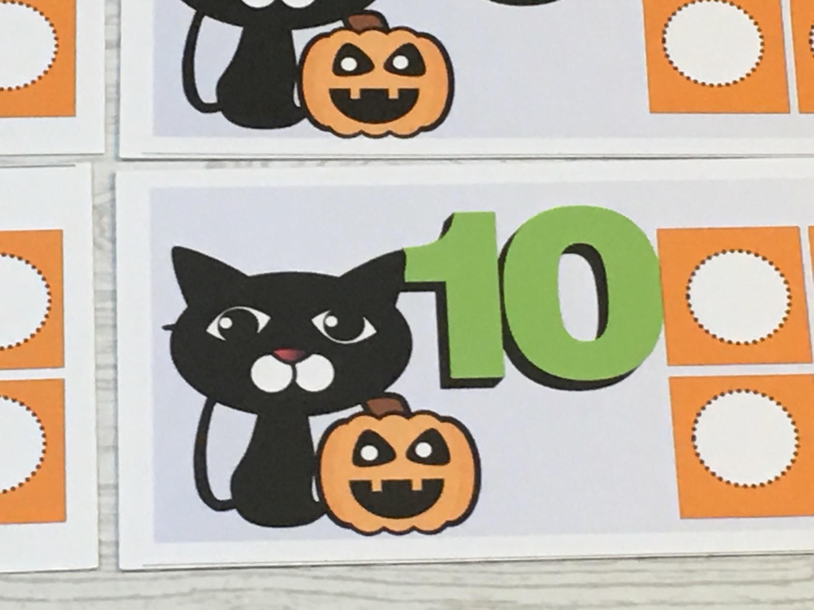 Halloween – Black Kitty Ten-Frames – Laminated Activity Set – Teaching Supplies